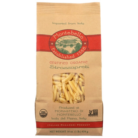 Montebello, Organic Pasta Strozzapreti, 16 Oz(Case Of 12) Montebello