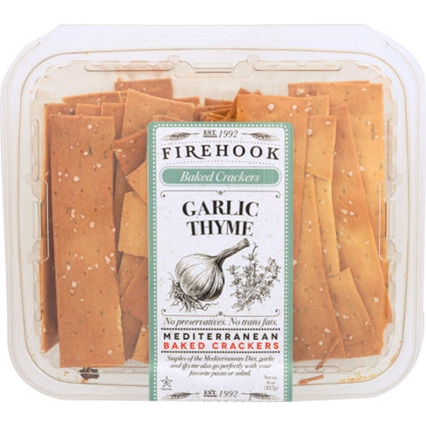 Firehook, Cracker Bkd Garlic Thyme, 8 Oz(Case Of 12) Firehook