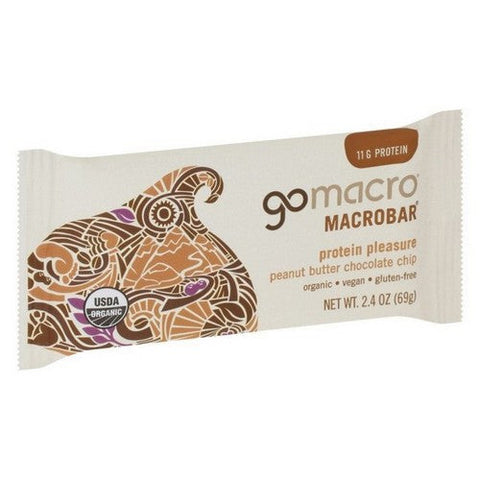 Gomacro, Macrobar Peanut Butter Chocolate Chip, Case of 12 X 2.5 Oz Gomacro