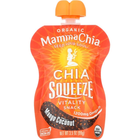 Mamma Chia, Chia Squeeze Mango Coconut, 3.5 Oz(Case Of 8) Mamma Chia