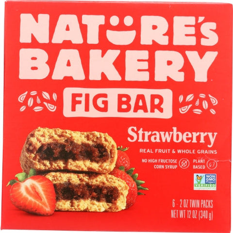 Natures Bakery, Bar Fig Whlwht Strwbrry, 12 Oz(Case Of 6)