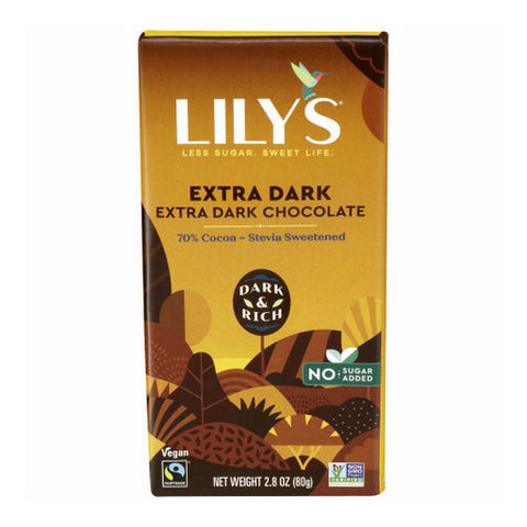 Lily's, Dark Chocolate With Stevia Extra Dark, 2.8 Oz(Case Of 12) Lily's