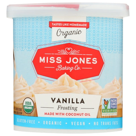 Miss Jones Baking Co, Organic Frosting Gluten Free Vanilla, 11.29 Oz(Case Of 6) Miss Jones Baking Co