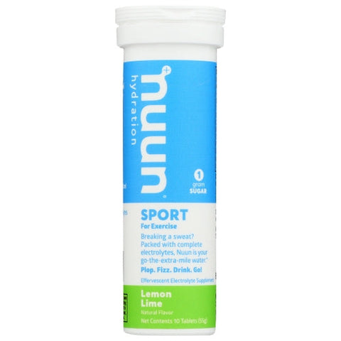 Nuun, Sport Hydration Single Tube Lemon Lime, 10 Tabs(Case Of 8) Nuun