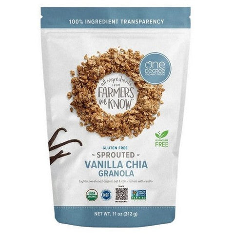 One Degree, Sprouted Oat Granola  Vanilla Chia, 11 Oz(Case Of 6) One Degree