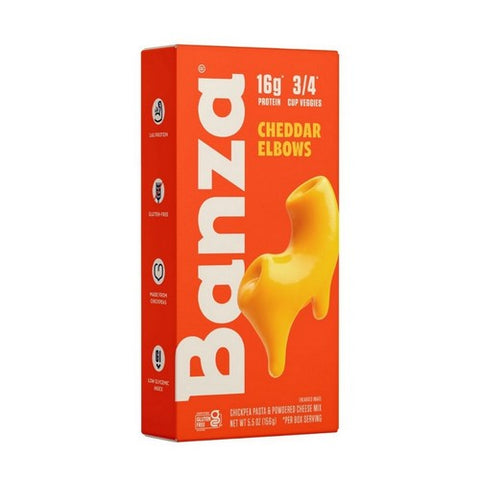 Banza, Chickpea Elbows And Classic Cheddar Macaroni & Cheese, 5.5 Oz(Case Of 6) Banza
