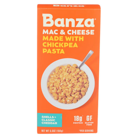 Banza, Chickpea Pasta Mac And Cheese Shells And Classic Cheddar, 5.5 Oz(Case Of 6) Banza