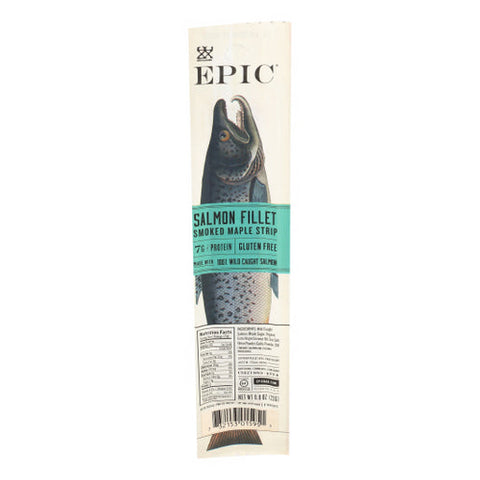 Epic Dental, Salmon Strip Smoked Maple Salmon Fillet, 0.8 Oz(Case Of 20) Epic Dental