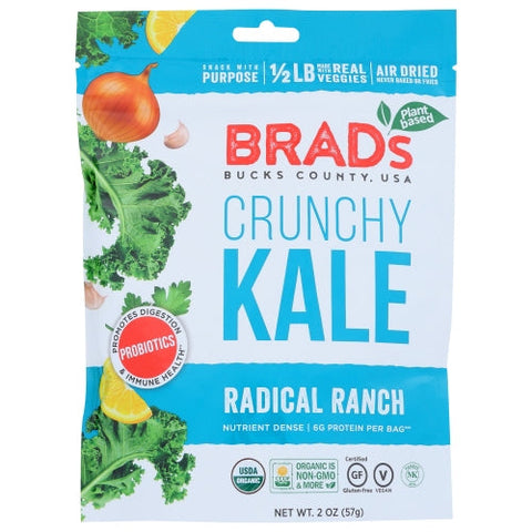 Brads Plant Based, Kale Crunchy Ranch W Pro, 2 Oz(Case Of 12) Brads Plant Based
