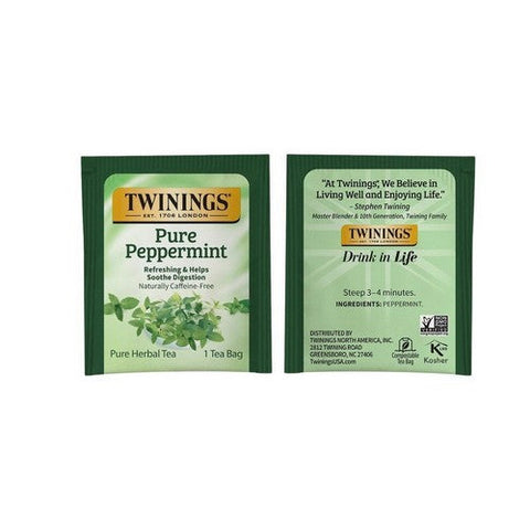 Twinings Tea, Tea Pure Peppermint, 50 Bags(Case Of 6) Twinings Tea