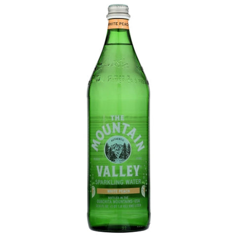 Mountain Valley, White Peach Sparkling Water, 33.8 Oz (Case of 12) Mountain Valley