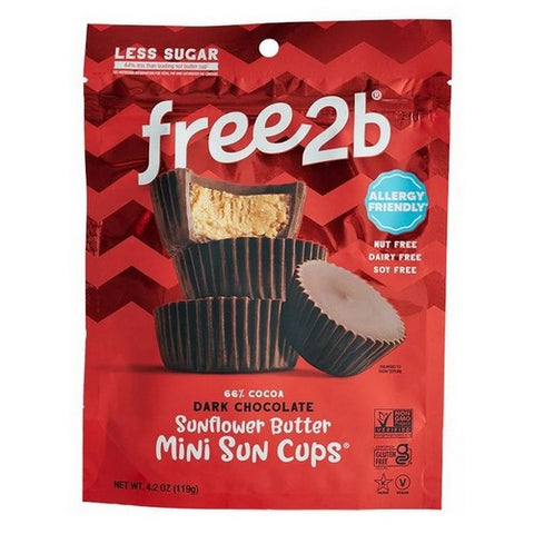 Free2B Foods, Sun Cups Mini Dark Chocolate, 4.2 Oz(Case Of 6) Free2B Foods