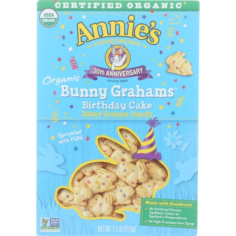 Annie's Homegrown, Organic Birthday Cake Bunny Grahams, 7.5 Oz(Case Of 12) Annie's Homegrown
