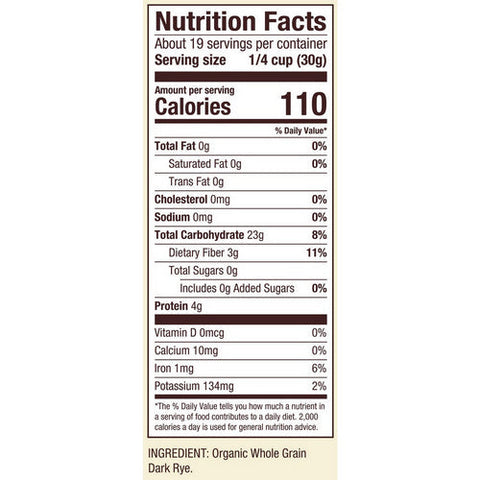 Bobs Red Mill, Organic Dark Rye Flour, 20 Oz(Case Of 4) Bobs Red Mill