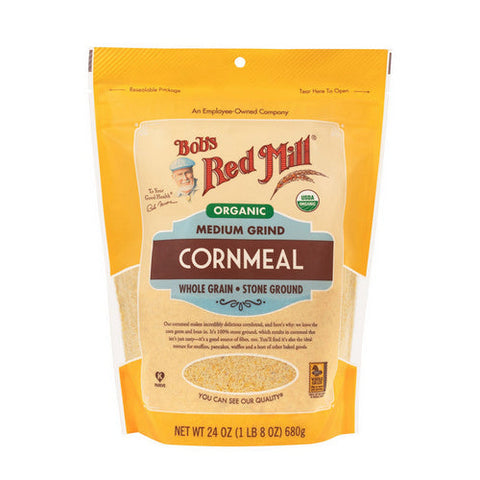 Bobs Red Mill, Orgainc Medium Grind Corn Meal, 24 Oz(Case Of 4)