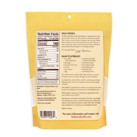 Bobs Red Mill, Stone Ground Garbanzo Fava Flour, 22 Oz(Case Of 4) Bobs Red Mill