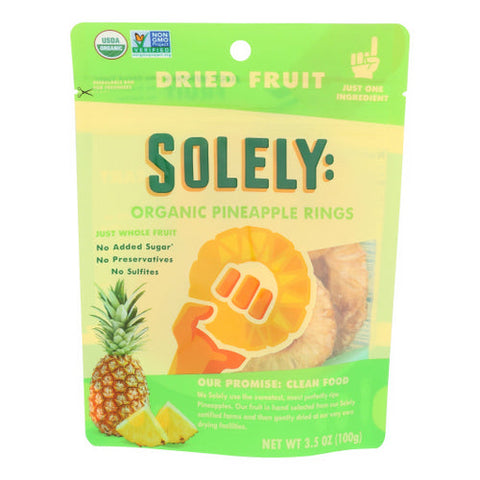 Solely, Fruit Dried Pineapple Org, 3.5 Oz(Case Of 6) Solely