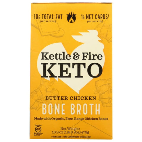 Kettle And Fire, Broth Butter Chicken, 16.9 Oz(Case Of 6) Kettle And Fire