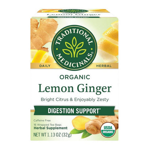 Traditional Medicinals, Organic Lemon Ginger Tea, 16 Bags