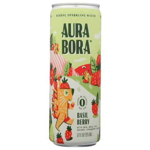 Aura Bora, Water Sprkl Basil Berry, Case of 12 X 12 Oz Aura Bora