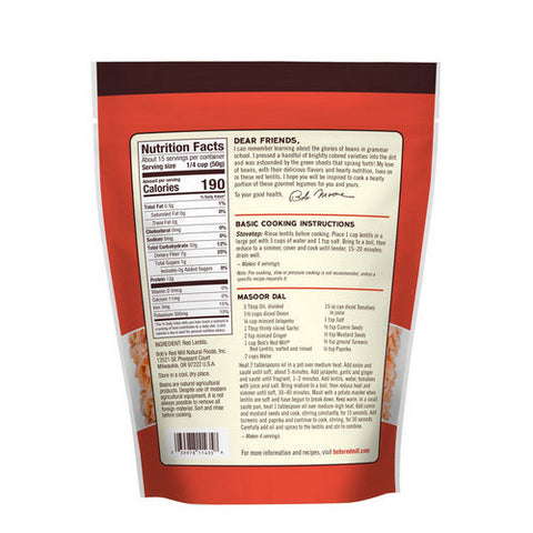 Bobs Red Mill, Lentils Red, 27 Oz(Case Of 4) Bobs Red Mill