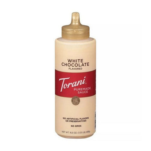 Torani, Puremade White Choc Sauce, Case of 4 X 16.5 Oz Torani