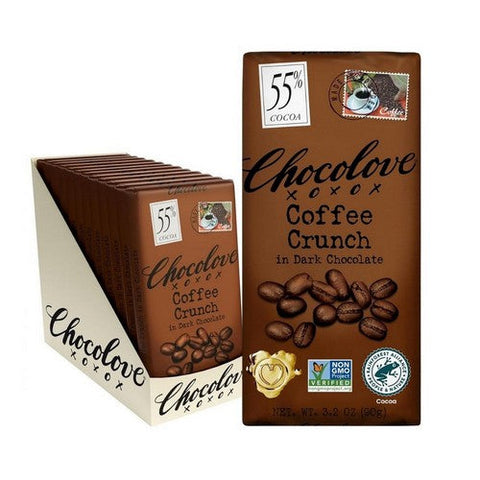 Chocolove, Dark Chocolate Bar 55% Coffee Crunch, 3.2 Oz(Case Of 12) Chocolove