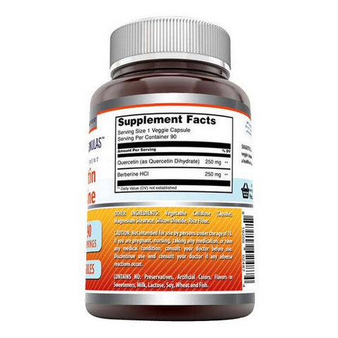 Amazing Nutrition, Amazing Formulas Berberine & Quercetin, 250 mg/250 mg, 90 Veg Caps Amazing Nutrition