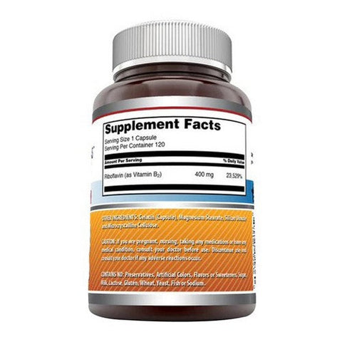 Amazing Nutrition, Amazing Formulas Riboflavin, 400 mg, 120 Caps Amazing Nutrition