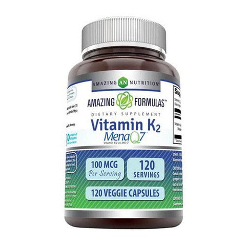 Amazing Nutrition, Vitamin K2 Menaq7, 100 Mcg, 120 Veg Caps