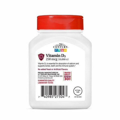 21st Century, Vitamin D3, 250 Mcg, 110 Tabs 21st Century