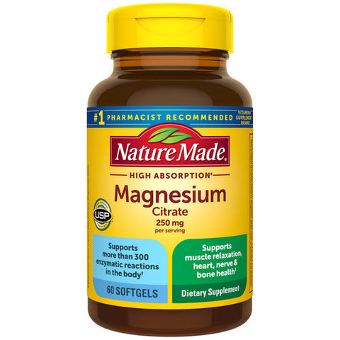 Nature Made, Magnesium Citrate, 250 mg, 60 Softgels Nature Made