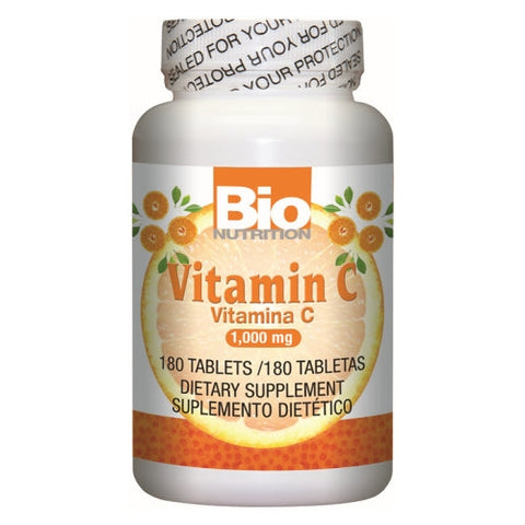 Bio Nutrition Inc, Vitamin C Ascorbic Acid, 1000mg, 180 Count Bio Nutrition Inc