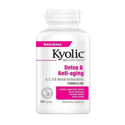 Kyolic, Aged Garlic Extrac Detox And Anti-Aging Formula 105, 200 Capsules Kyolic