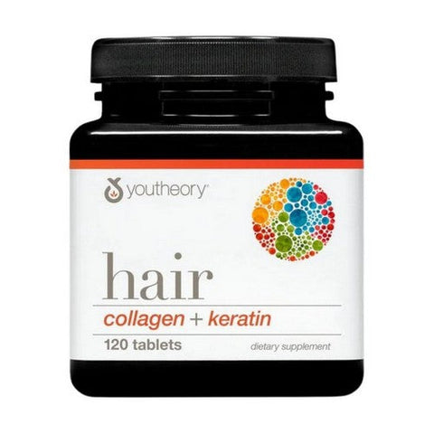 Youtheory, Hair Collagen+Keratin, 120 Mini Tabs Youtheory