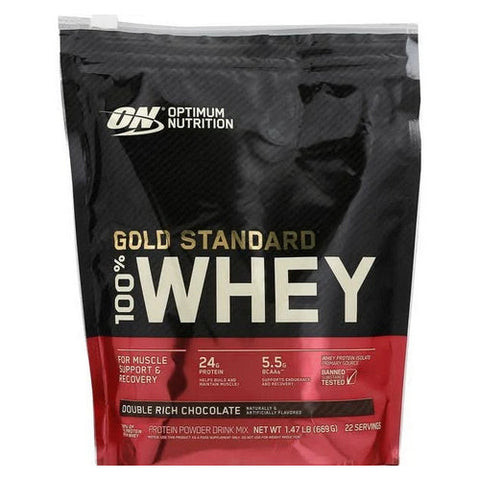 Optimum Nutrition, Whey Protein Gold Standrad Double Rich Chocolate, 1.47 lbs Optimum Nutrition