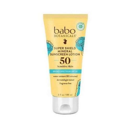 Babo Botanicals, Sheer Mineral Sensitive Gentle Sunscreen Lotion SPF 50, 3 Oz Babo Botanicals