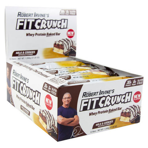 Fit Crunch Bars, Fit Crunch Bar Milk & Cookies, 12 Count Fit Crunch Bars