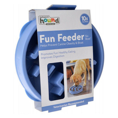 Outward Hound, Fun Feeder Slo Bowl - Blue, Large - 1 Count - (11" Diameter) Outward Hound