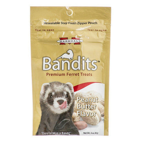 Bandits Premium Ferret Treats - Peanut Butter Flavor 3 oz by Marshall
