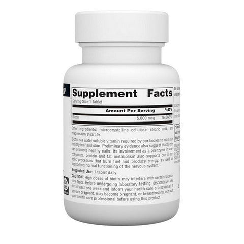 Source Naturals, Biotin, 5 mg, 60 Tabs Source Naturals