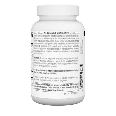 Source Naturals, Glucosamine Chondroitin, Extra Strength 60 Tabs Source Naturals