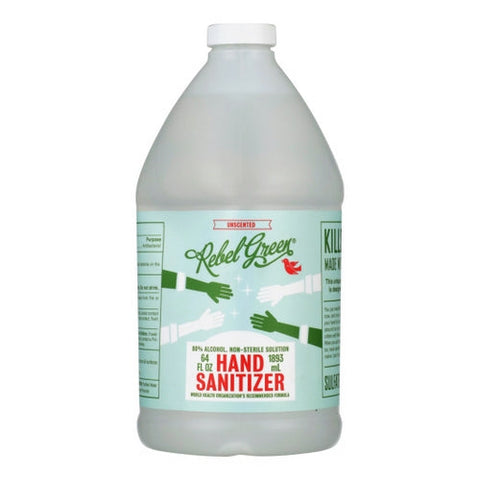 Rebel Green, Hand Sanitizer Unscented, 64 Oz Rebel Green