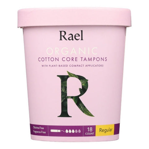 Rael, Organic Cotton Core Regular Tampons, 18 Count Rael