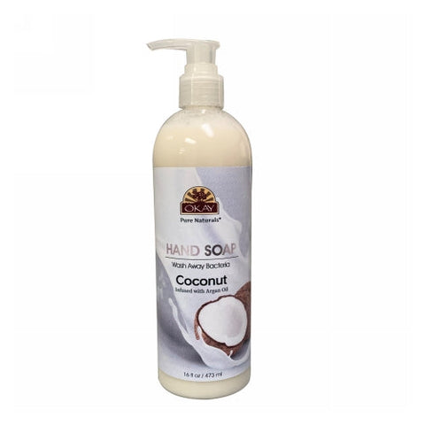 Okay Pure Naturals, Hand Soap Liquid, Coconut Oil- Infused With Argan Oil 16 Oz Okay Pure Naturals
