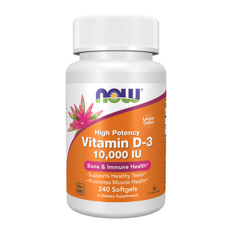 Now Foods, Vitamin D3, 10,000 IU, 240 Softgels Now Foods