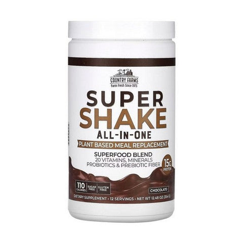 Country Farms, Super Shake All-In-One Chocolate, 12.48 Oz Country Farms