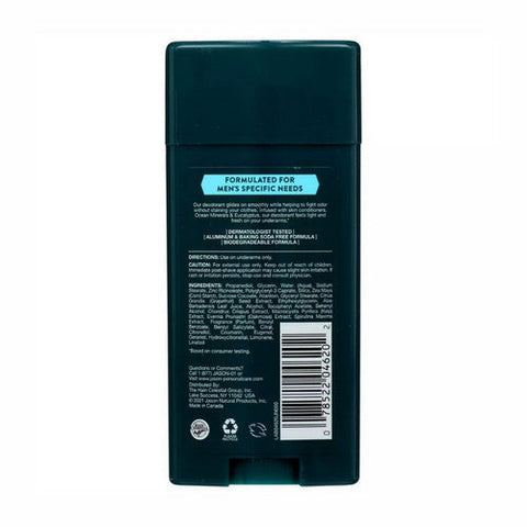 Jason Natural Products, Men'S Deodorant Aluminum Free Ocean Minerals + Eucalyptus, 2.5 Oz Jason Natural Products