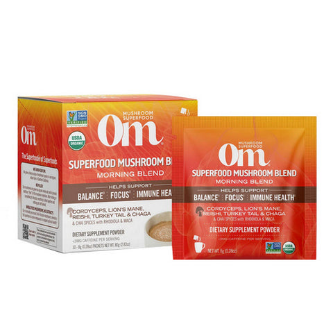 Om Mushrooms, Organic Mushroom Morning Energy Blend, 10 Packets Om Mushrooms