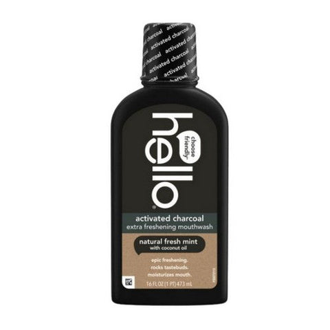 Hello Bello, Activated Charcoal Mouthwash Natural Fresh Mint, 16 Oz Hello Bello
